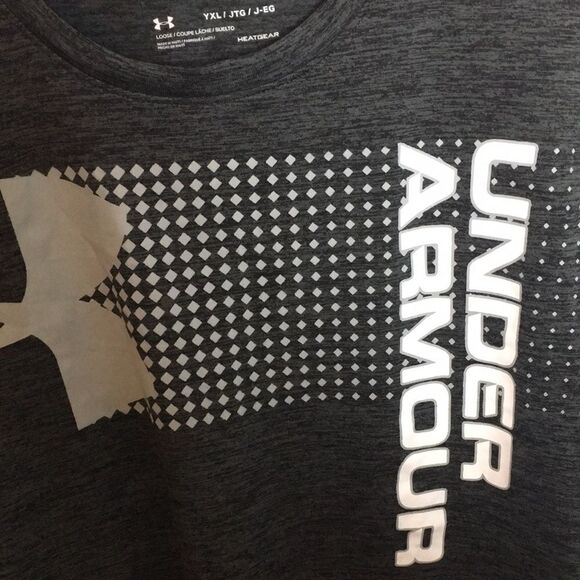 Under Armour HeatGear Loose-Fit Black and Gray T-Shirt Youth XL - Picture 3 of 14